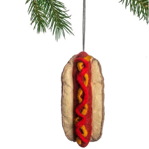 hot dog ornament