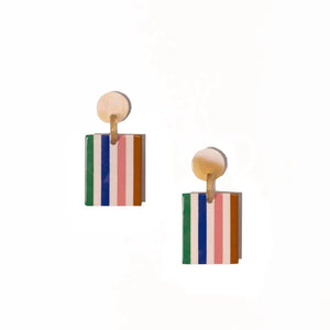 desert stripe block earrings
