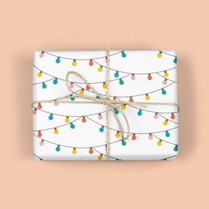 holiday string lights gift wrap