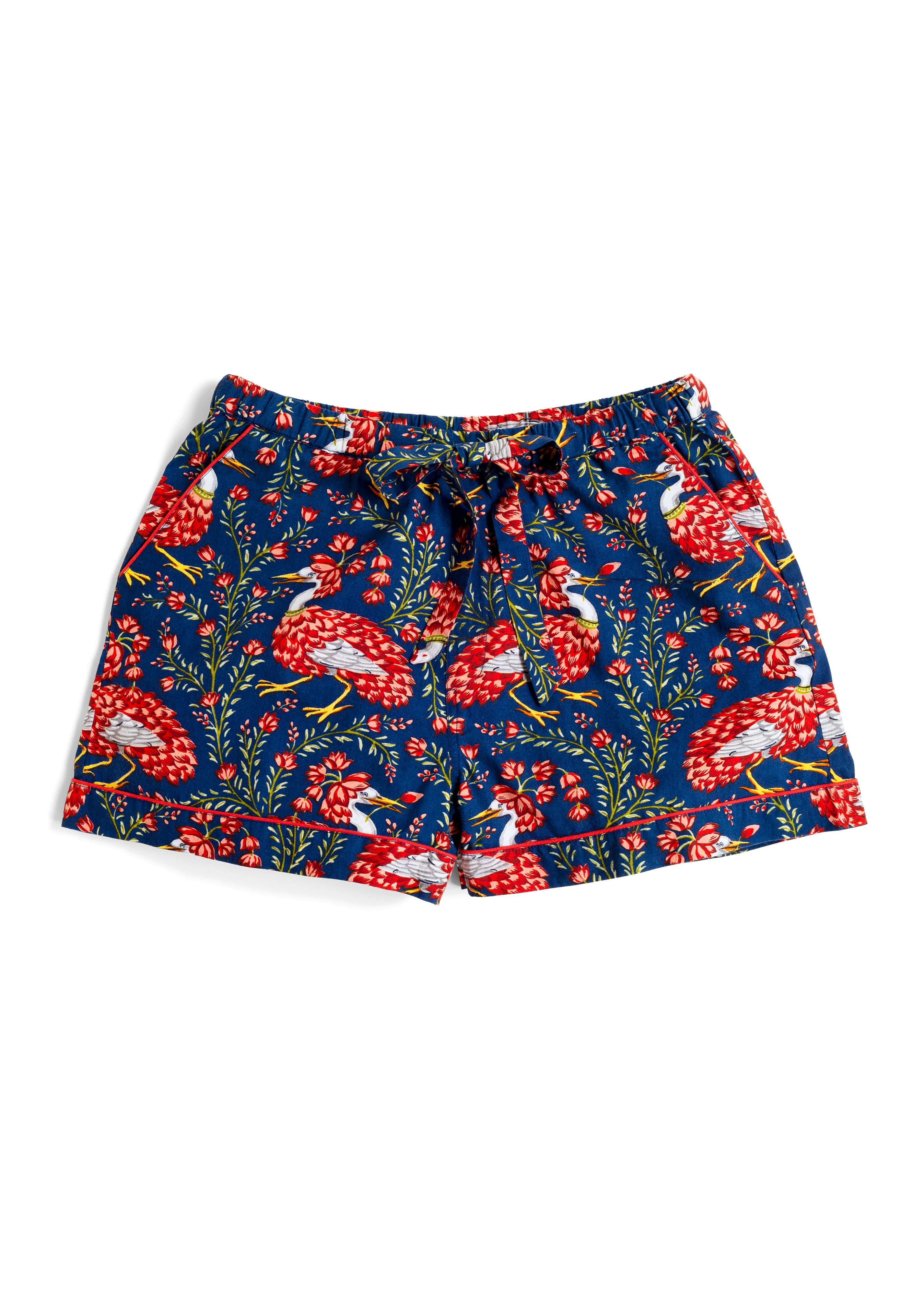 printfresh lotus flower printed pajama shorts