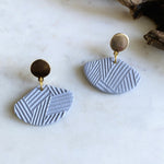 Load image into Gallery viewer, br design co grey textured + brass earrings
